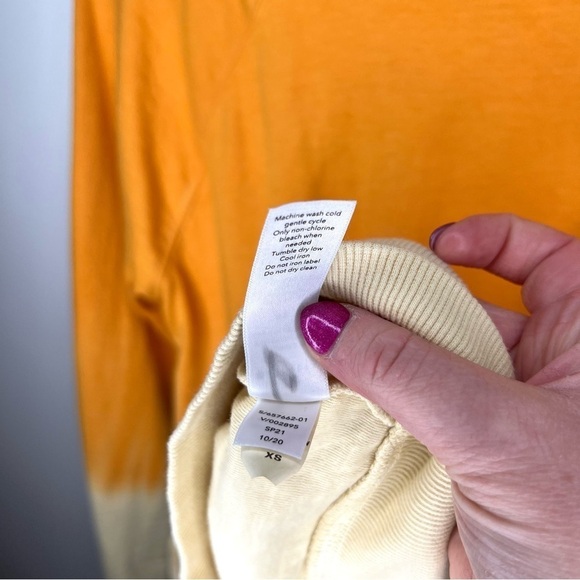 Athleta Orange Tie Dye Ombré Pullover Crewneck Sweatshirt Size Extra Small - Picture 9 of 16